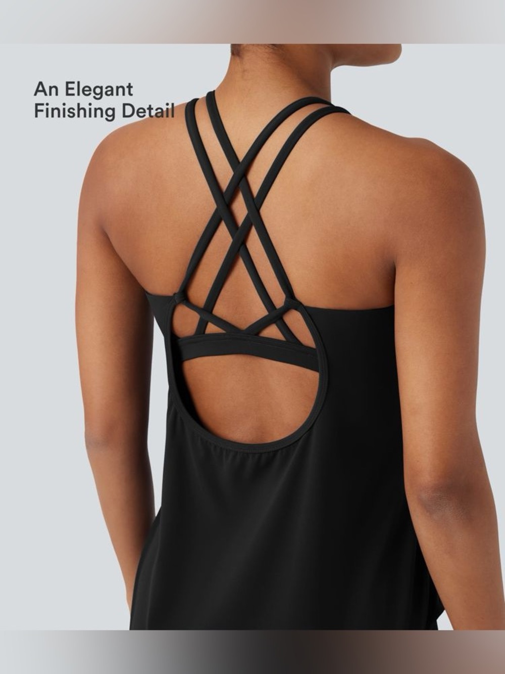 Halara UltraSculpt Round Neck Crisscross Back Running Tank Top